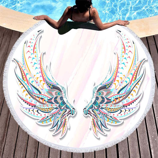 Serviette Ronde Ethnique Ailes