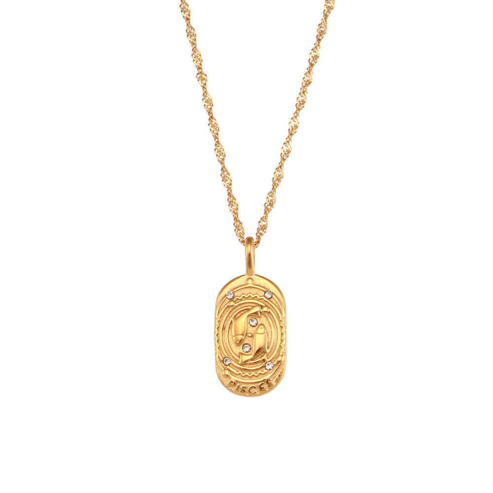 Collar Signo Zodiacal con Placa Dorada