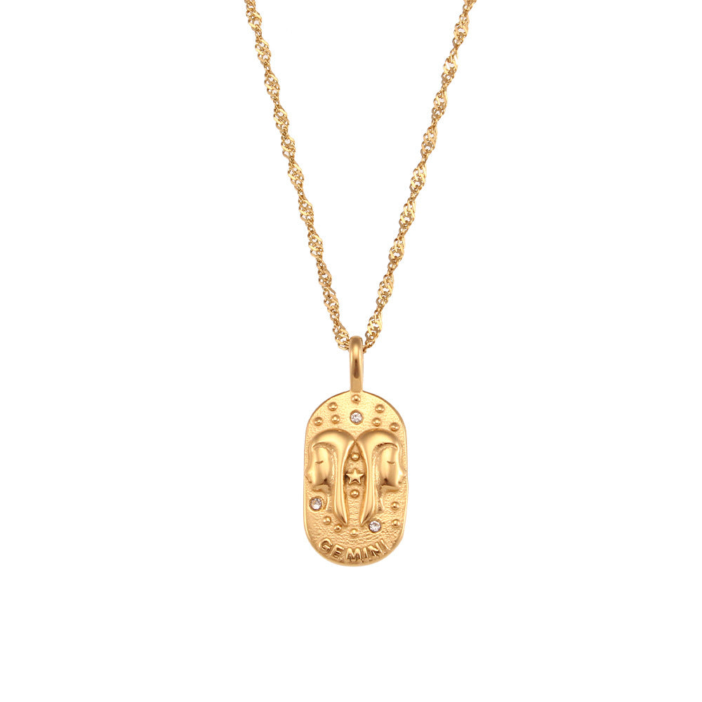 Collar Signo Zodiacal con Placa Dorada