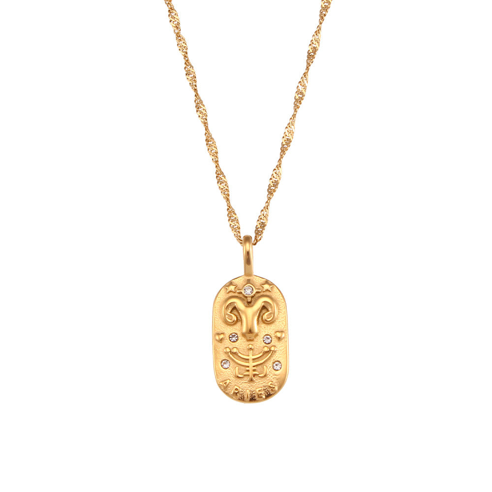 Collar Signo Zodiacal con Placa Dorada