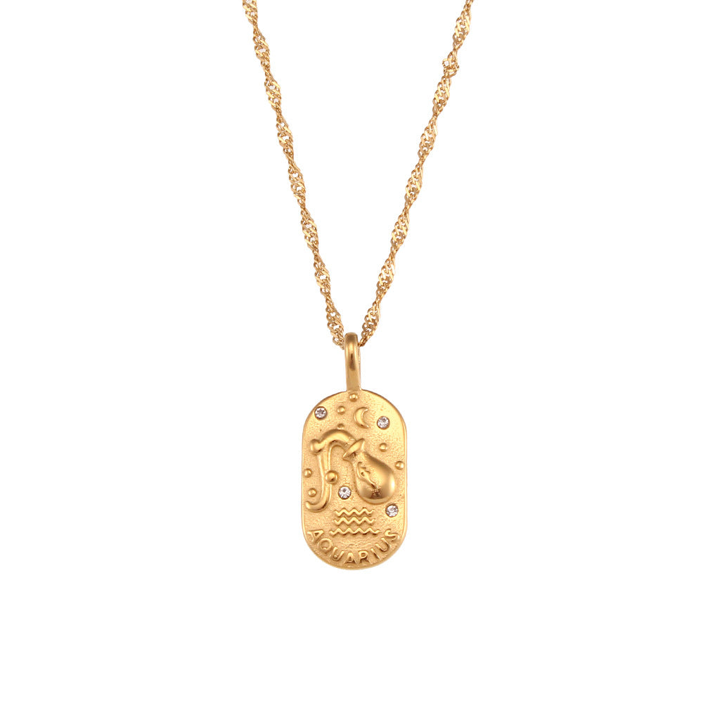 Collar Signo Zodiacal con Placa Dorada