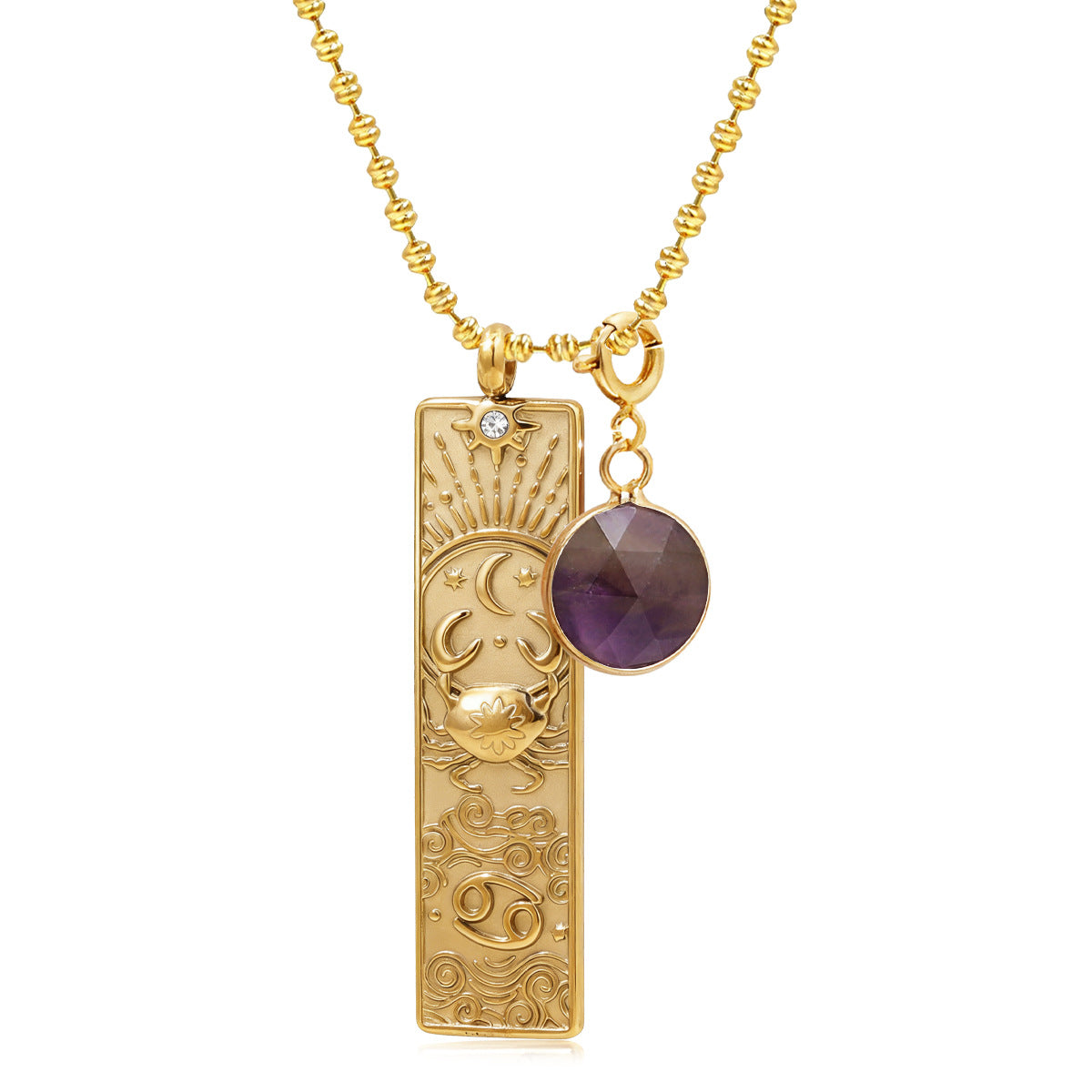 Rectangular Pendant Zodiac Necklace