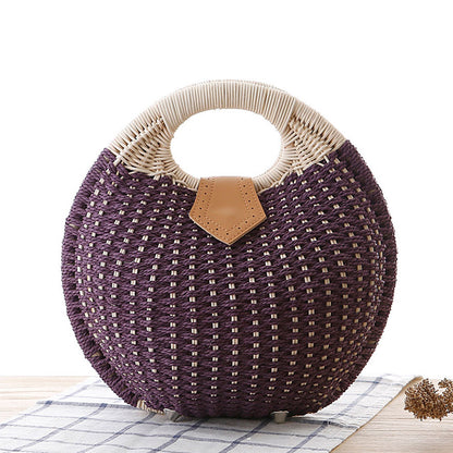 Round Rattan Handbag