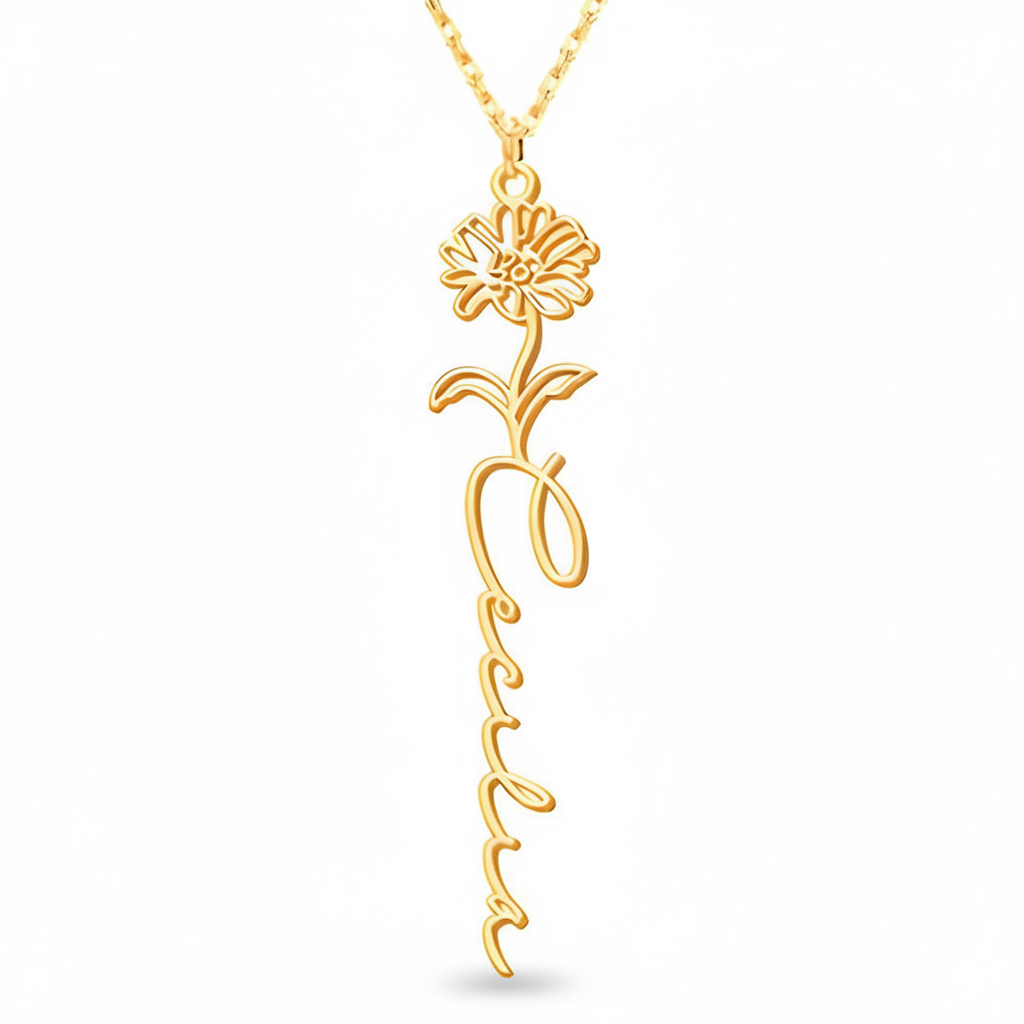 Collar Personalizado Flor de Nacimiento