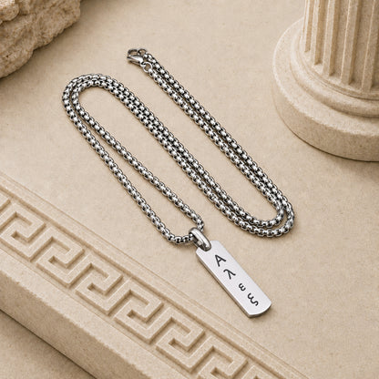 Ancient Greek Engraved Necklace for Men