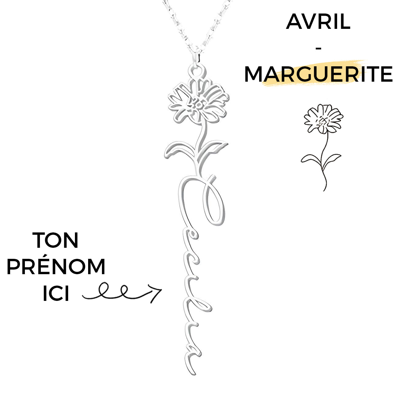 Collar Flor de Nacimiento Personalizado