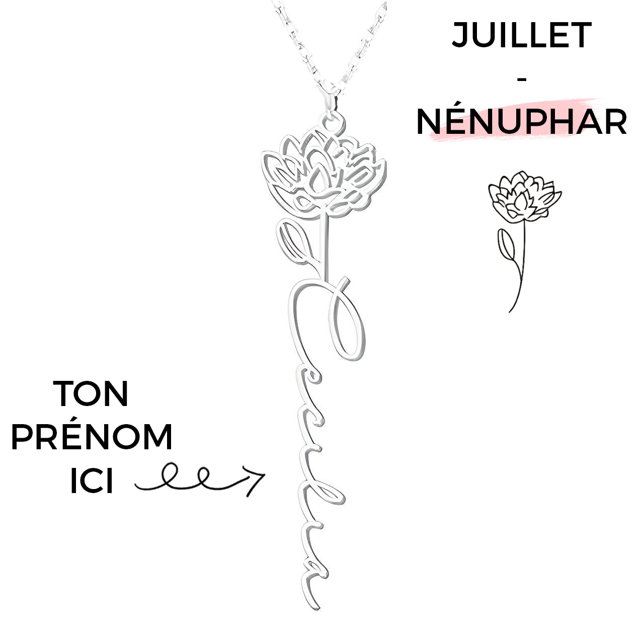 Collar Flor de Nacimiento Personalizado