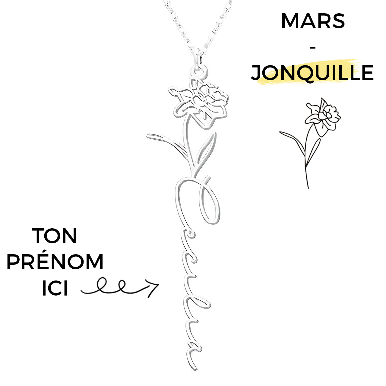 Collar Flor de Nacimiento Personalizado