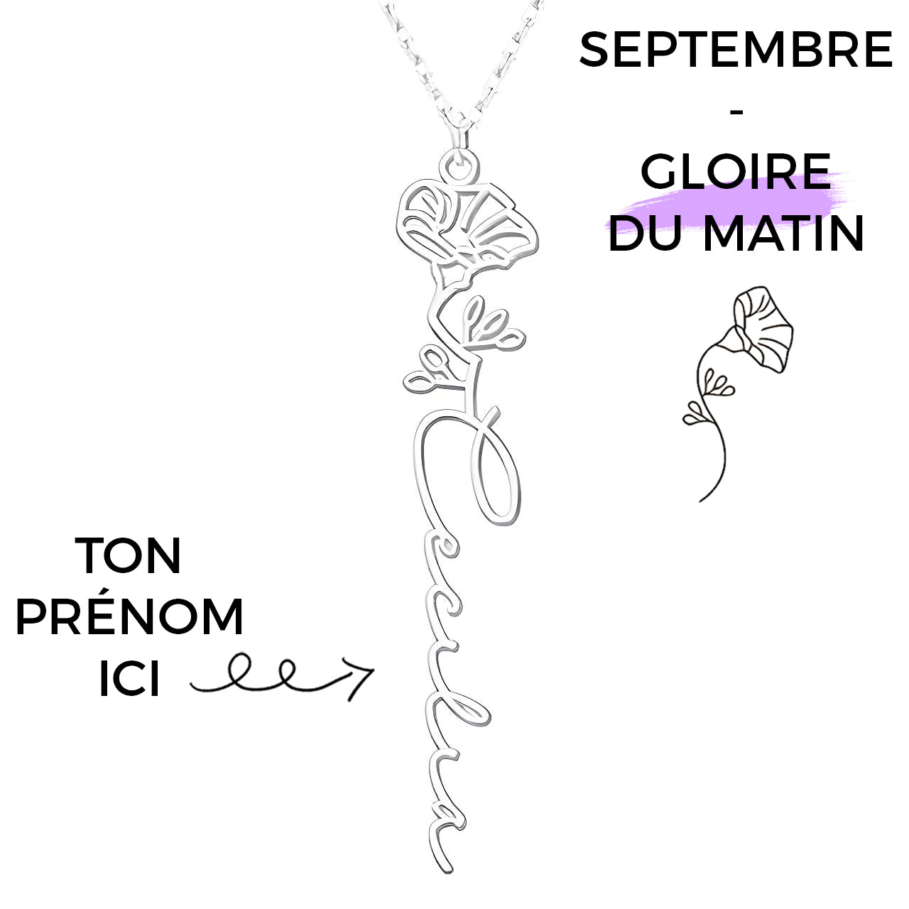 Collar Flor de Nacimiento Personalizado