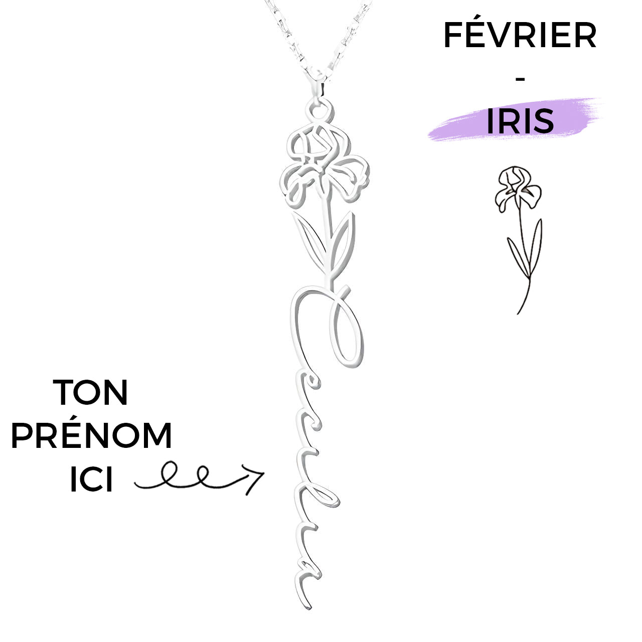 Collar Flor de Nacimiento Personalizado