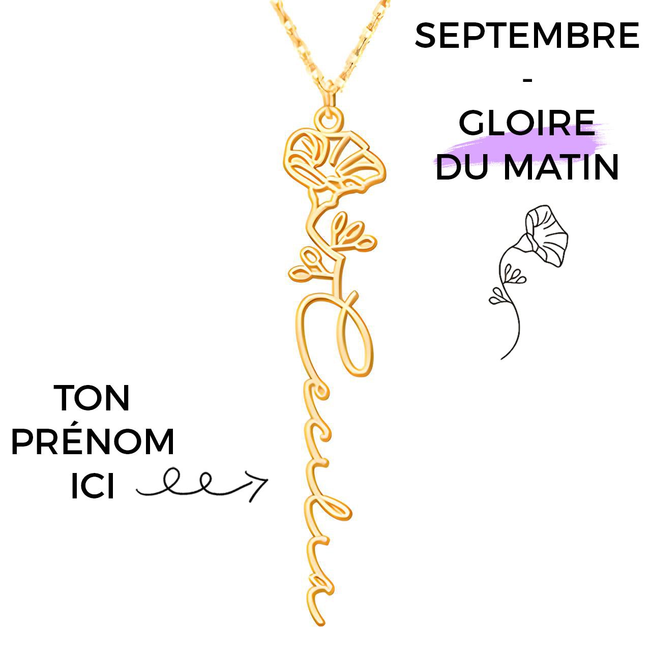 Collar Flor de Nacimiento Personalizado