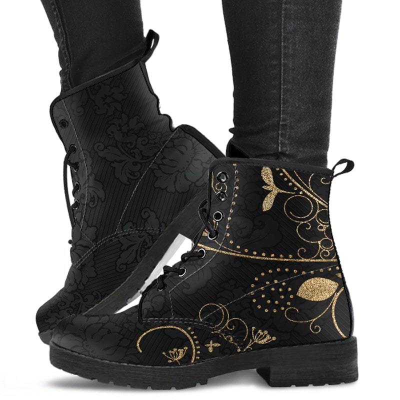 Boots Ethniques Noir pour Femme