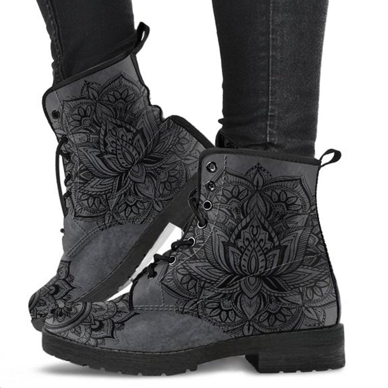 Boots Ethniques Femme Fleur de Lotus
